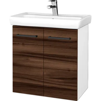 Koupelnový nábytek Dřevojas Koupelnová skříňka DOOR SZD2 60 - N01 Bílá lesk / Úchytka T06 / D06 Ořech