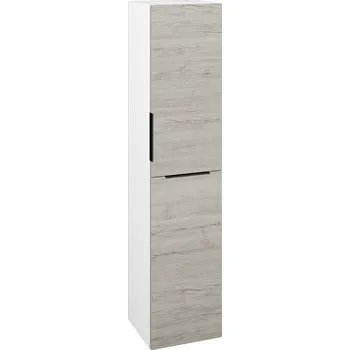 Koupelnový nábytek Dřevojas Vysoká skříň s košem DOS SVD2K 35 - N01 Bílá lesk / Úchytka T07 / D05 Oregon / Pravé