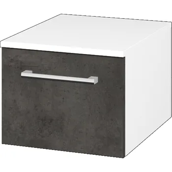 Koupelnový nábytek Dřevojas Nízká skříňka DOS SNZ1 40 - N01 Bílá lesk / Úchytka T03 / D16 Beton tmavý
