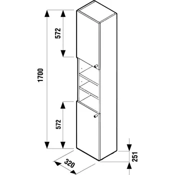 Koupelnový nábytek Jika ZETA bílá skříň vysoká L/P 32x170x25 4.5552.2.039.300.1