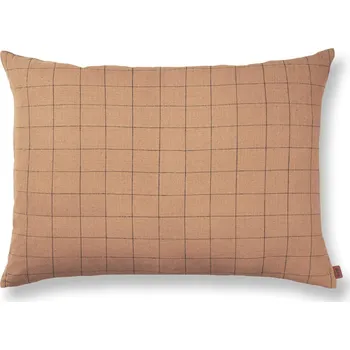 Dekorativní polštářek Ferm Living Polštář Brown Cotton Grid Large