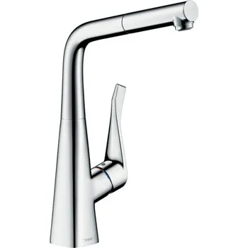 Vodovodní baterie Hansgrohe Metris M71 CHROM kuchyňská páková baterie 320, vytahovatelný výtok, 1jet, sBox