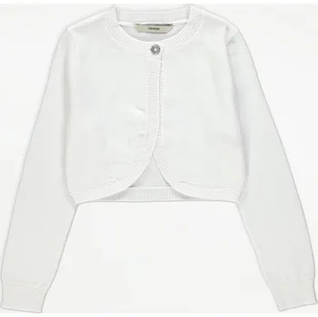 Dívčí mikina GEORGE DÍVČÍ KARDIGAN "DIAMANTE" Barva: bílá, Velikost: 7-8 let (128)