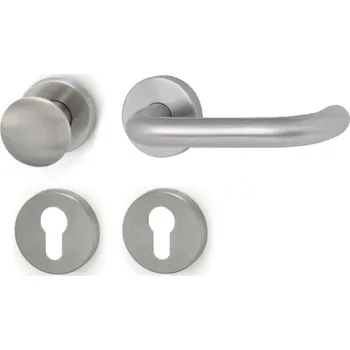 Dveřní kování HOLAR Dveřní kování METAL TUBE MT 02 s koulí a rozetou Provedení: klika pravá PZ/koule, Rozeta: HR - hranatá