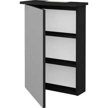 Koupelnový nábytek Dřevojas Jednodveřová galerka SANI GAO 50 - L03 Antracit vysoký lesk / Levé