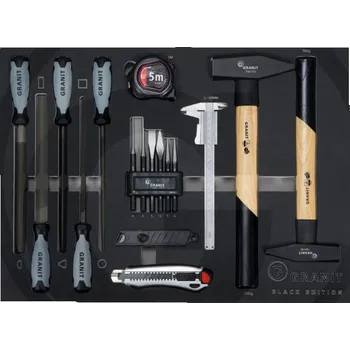 Skříňka na nářadí Sada kladiva, pilníky, sekáče 26 ks Granit BLACK EDITION vložka pro dílenské vozíky