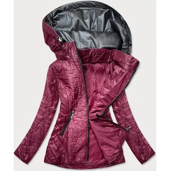 Dámská prošívaná bunda v bordó barvě (BR0121) odstíny červené 46