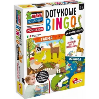Dřevěná hračka Lisciani MONTESSORI PLUS TOUCH BINGO SE ZVÍŘÁTKY