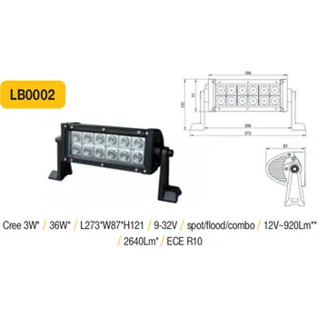 Přídavný světlomet LED rampa 273mm ECE R10 36W 9-32V