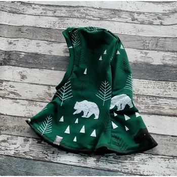 Kukla Kukla Yháček NEW, merino, Lesní zvěř na temně zelené Obvod hlavičky: 46