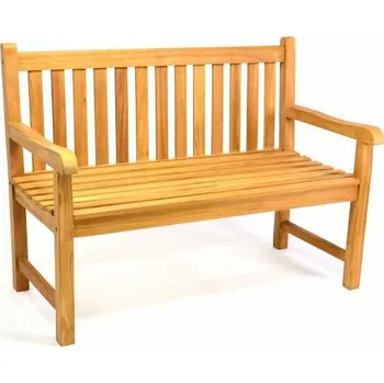 Zahradní lavice Menší venkovní teaková lavička na balkon / terasu, 2-místná, 120cm