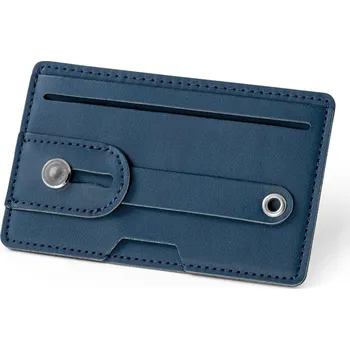 Peněženka Obal na karty z PU a ochranou RFID k připevnění na telefon, modrá