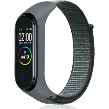 Sportovní měřič MůjMiBand.cz Nylonový náhradní náramek pro Mi Band 3/4/5/6/7 na suchý zip Barva: šedá