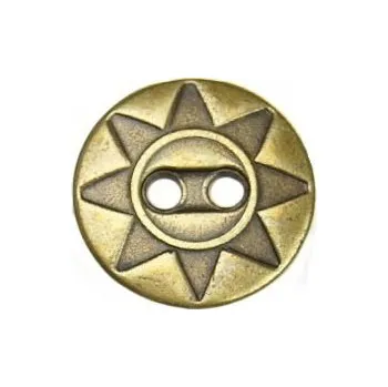 Knoflík Knoflík kovový staromosaz Ø20 mm, barva Staromosaz