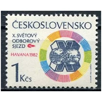 Poštovní známka Českosloveská pošta (1982) č. 2524 ** - Československo - X. světový odborový sjezd - Havana