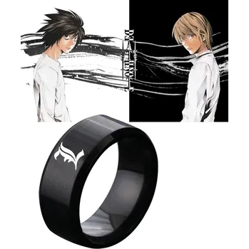 Seriál ocelový prsten Death Note Logo černý Velikost 10