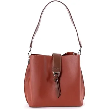 Tříoddílová hnědá kabelka na rameno i crossbody David Jones 6627-2A