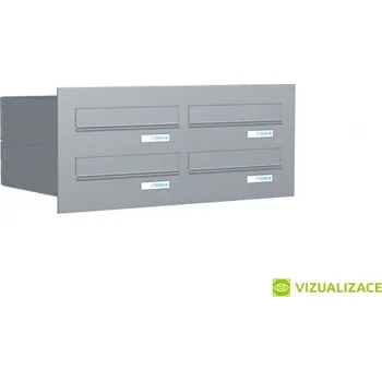 Železářství Poštovní schránka B-04 - pro zazdění s čelní deskou - lakovaná - RAL 7035 MAT. - SVĚTLE ŠEDÁ