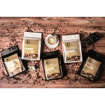 Degustační sada XXL - pět druhů zrnkové kávy - 100% Arabica