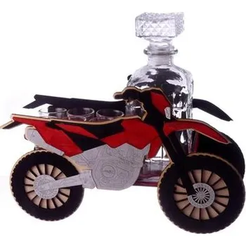 Žertovný předmět Dárková sada motorka s lahví a štamprličky