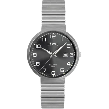Hodinky Titanové pružné hodinky s vodotěsností 100M LAVVU LUNDEN Black