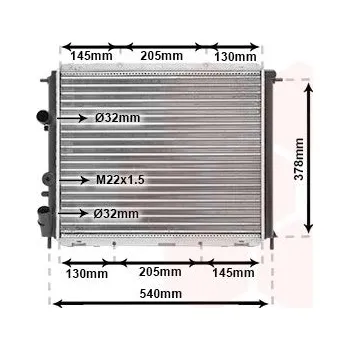 Chladič motoru Chladič, chlazení motoru VAN WEZEL 43002258
