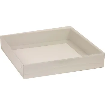 Dárková krabice s průhledným víkem 300x300x50/35 mm, šedá