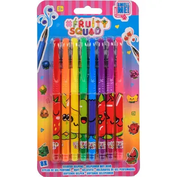 CANENCO Gelová pera / propisky barevné s ovocnou vůní Fruity Squad sada 8ks