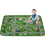 Dětský koberec Ultra Soft Silnice zelený 130x180 cm