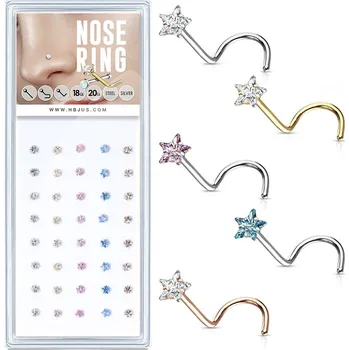 Souprava šperků Šperky4U Sada 40ti piercingů do nosu, 3mm zirkon - N0000-18