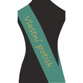 Party dekorace ON-DESIGN Šerpa VLASTNÍ POTISK Barva: emerald, Barva potisku: zlatá metalická, Fonty písma: Segoe Print