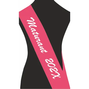 ON-DESIGN Šerpa MATURANT Barva: růžová, Barva potisku: bílá, Fonty písma: Brush Script MT