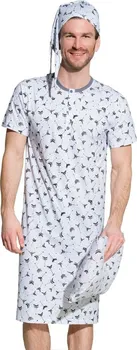 Pánská noční košile Taro Pánská bavlněná noční košile Filip šedá L