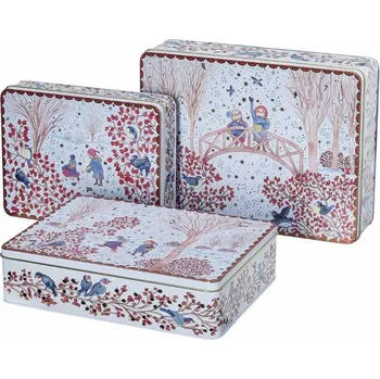 Dóza na potraviny Rosenthal Vánoční dárky plechová dóza na cukroví 3 ks