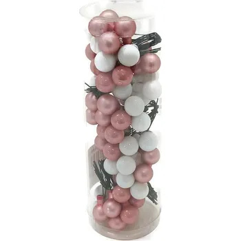 DEKORACE - kuličky sklo MIX BAREV Ø 1,5 cm Barva: bílá a korálová