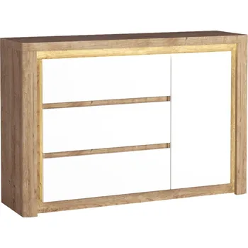 Komoda LIVINIO | komoda L-15 | 144 cm | V CENĚ LED LIŠTA | ribbeck/bílá lesk