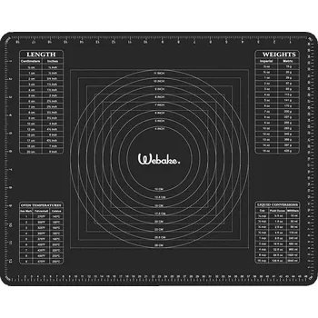 Kuchyňský vál Silikonová podložka 50 x 40 cm černá - Webake (Podložka na válení těsta černá 50 x 40 cm - Webake)