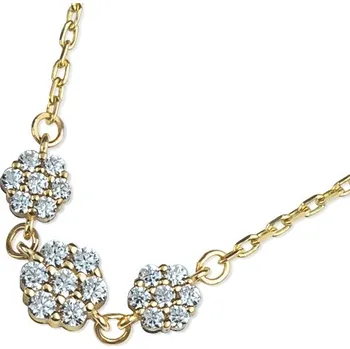 Řetízek Couple, Decentní náhrdelník Lilia, žluté zlato se zirkony, délka: 45 cm, 1440749-0-45-1