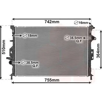 Motor automobilu Chladič, chlazení motoru VAN WEZEL 18012709