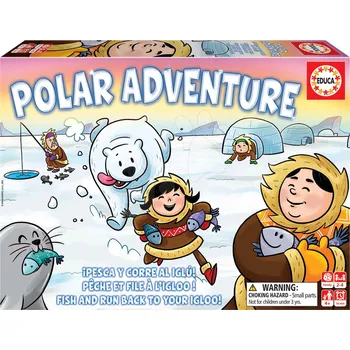 Desková hra Společenská hra pro děti Polar Adventure Educa v angličtině Chyť rybu a utíkej do iglú! od 4 let