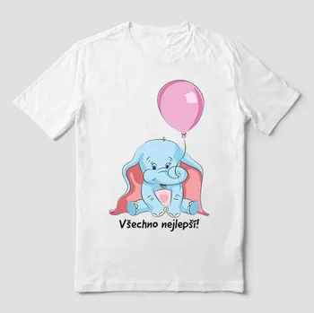 Pánské tričko Hütermann Triko s potiskem slůněte - Všechno nejlepší!