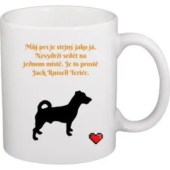Pánská móda Hrnek malý bílý s potiskem Neposedný Jack Russell Teriér