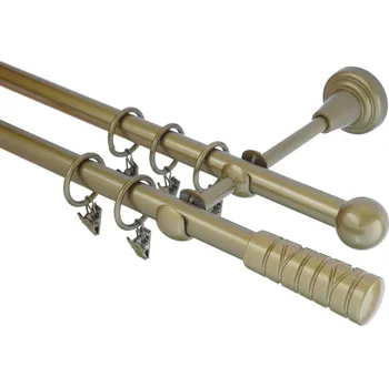 Garnýž kovová 150 cm dvouřadá - dvojitá 16 torino zlatá antik