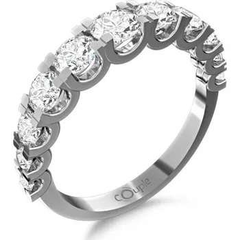 Prsten Couple, Nepřehlédnutelný prsten Avril, bílé zlato se zirkony, vel.: 60, ø19,1 mm, 6660259-0-60-1