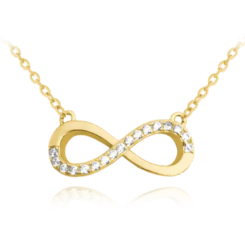 Řetízek Zlatnictví Helios Stříbrný pozlacený náhrdelník nekonečno