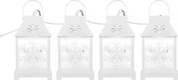 Vánoční osvětlení EMOS DCLC02 vánoční girlanda lucerny s vločkami 4 LED studená bílá