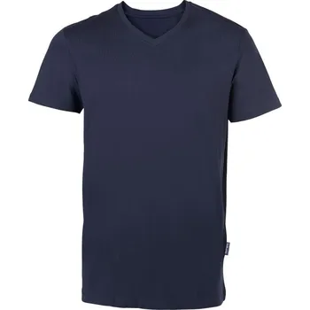 Pánské tričko HRM Pánské Bio odolné tričko s výstřihem do V Barva: Modrá námořní, Velikost: 5XL