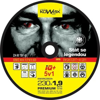 Řezný kotouč KOWAX Řezný kotouč 230 IQ+ 5v1 síla a tvar: 1,6 mm, tvar: T41, rovný