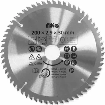 Pilový kotouč Pilový kotouč 200x2,9x30mm/60 zubů - střídavě šikmé MAGG 9320060