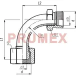 Úhlový nástavek Js08-90 M16x1,5